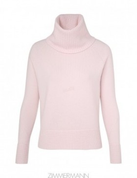 Dusty Pink Zimmermann Funnel Neck Sweater Knitwear