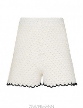 Black/Ivory Zimmermann Halliday Scallop Shorts Clothing