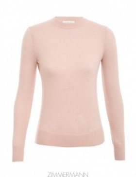 Shell Pink Zimmermann Classic Crew Neck Sweater Knitwear