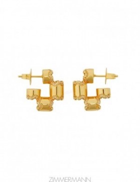 Gold Zimmermann Swing Pave Hoops Earrings