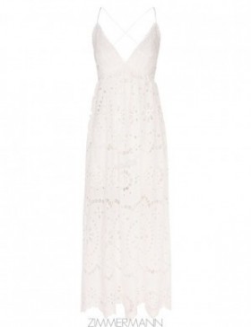 Ivory Zimmermann Lexi Embroidered Slip Dress Clothing