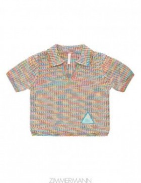 Multi Zimmermann August Textured Knit Polo Kids Tops