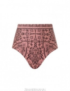 Coral Paisley Zimmermann Ottie High Waist Pant Bikinis