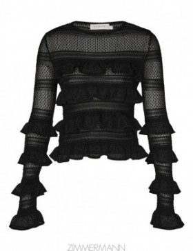 Black Zimmermann Natura Frill Top Tops