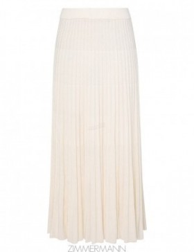 Parchment Zimmermann Pleated Midi Skirt Knitwear Skirts