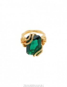 Gold/Emerald Zimmermann Tangled Rope Cocktail Ring Rings