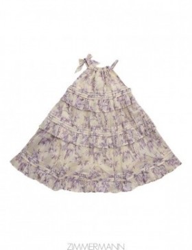 Yellow/Lilac Floral Zimmermann Halliday Swing Dress Kids Dresses