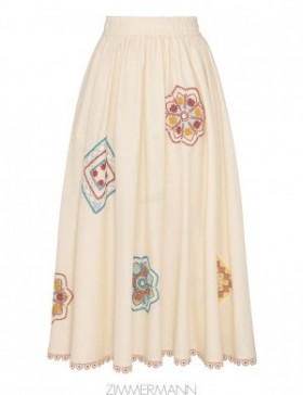 Cream Multi Zimmermann Ottie Doily Midi Skirt Skirts