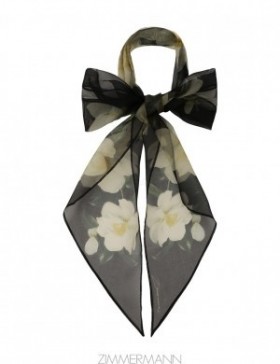 Black Magnolia Zimmermann Silk Organza Neck Scarf Scarves