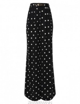 Black w/ Cream Dot Zimmermann Double Tuck Pant Shorts & Pants