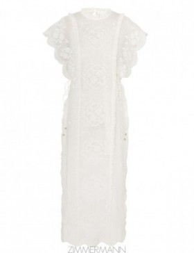Ivory Zimmermann Alight Draw Waist Midi Dress Clothing