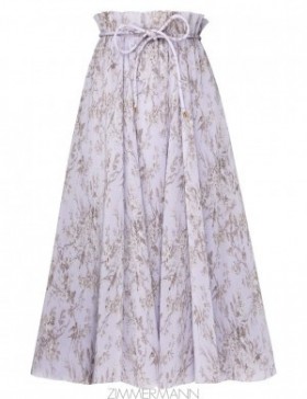 Blue Mockingbird Zimmermann Pleated Midi Skirt Skirts