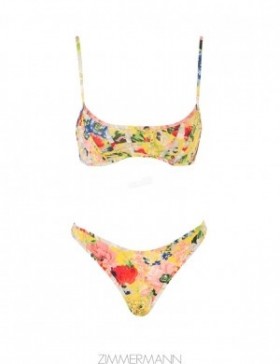Yellow Floral Zimmermann Alight Corset Bikini Bikinis