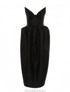 Black Zimmermann Matchmaker Bustier Midi Dress Dresses