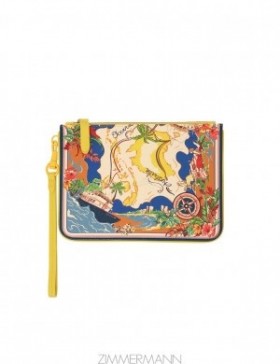 Nautical Map Zimmermann Medium Printed Leather Pouch Bags