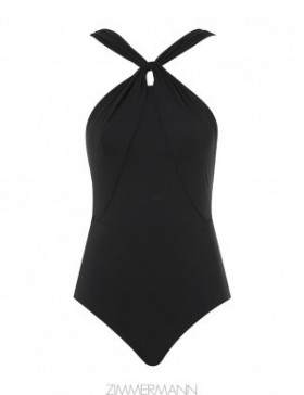 Noir Zimmermann Ottie High Neck Draped 1PC One Pieces