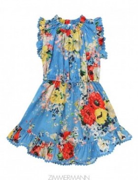 Blue Floral Zimmermann Alight Flip Dress Kids Dresses