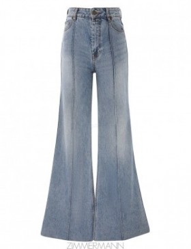 Poseidon Blue Zimmermann Wide Leg Jean DenimShorts & Pants