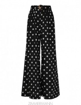 Black/Cream Dot Zimmermann Tuck Pant Shorts & Pants