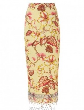 Yellow Hibiscus Zimmermann Matchmaker Diamante Skirt Skirts
