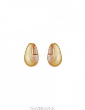Gold Zimmermann Carved Pave Hoops Earrings