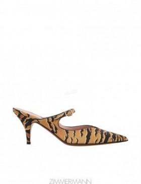 Tan Tiger Zimmermann Aura Mule 65 Heels