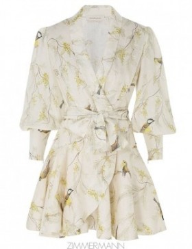 Acacia Birds Zimmermann Wrap Mini Dress Dresses