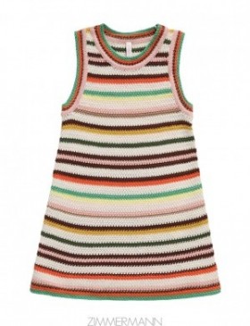 Multi Zimmermann Ottie Stripe Knit Dress Kids Clothing