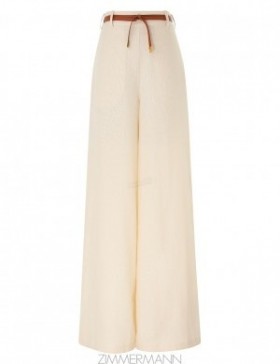 Cream Zimmermann Wide Leg Pant Shorts & Pants