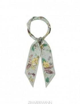 Mint Tropical Floral Zimmermann Printed Silk Ribbon Scarf Scarves