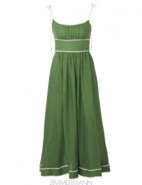 Dark Green Zimmermann Alight Picnic Dress Clothing