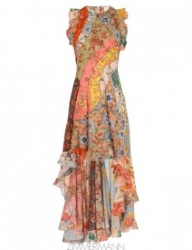 Spliced Zimmermann Junie Racer Back Midi Dress Clothing