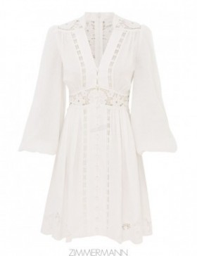 Ivory Zimmermann August Plunge Mini Dress Clothing