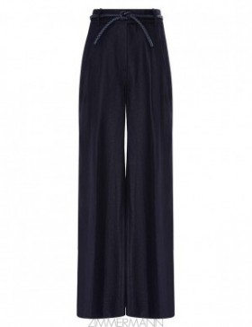 Navy Zimmermann Natura Linen Wide leg Pant Shorts & Pants