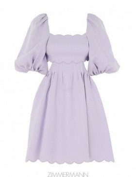 Lilac Zimmermann Halliday Scallop Mini Dress Dresses