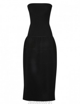 Black Zimmermann Natura Panelled Midi Dress Dresses