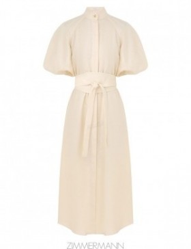Cream Zimmermann Kaftan Midi Dresses