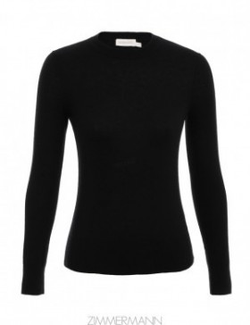 Black Zimmermann Classic Crew Neck Sweater Knitwear