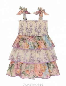 Spliced Zimmermann Halliday Tiered Shirred Dress Kids Dresses