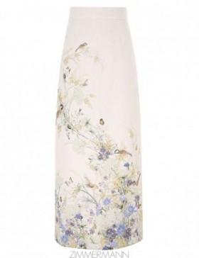 Citrus Butterflies Zimmermann Harmony Pencil Midi Skirt Skirts