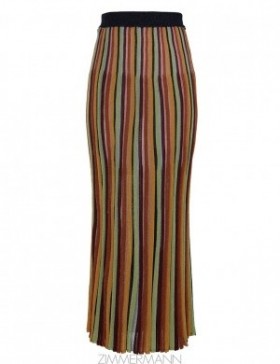 Lurex Multi Zimmermann Alight Stripe Midi Skirt Skirts