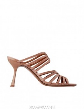 Peach Zimmermann Aura Mule Sandal 85 Heels
