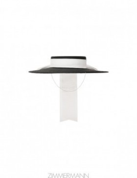 Black Zimmermann Straw Boater Hats