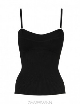 Black Zimmermann Alight Panelled Rib Tank Tanks & Camis