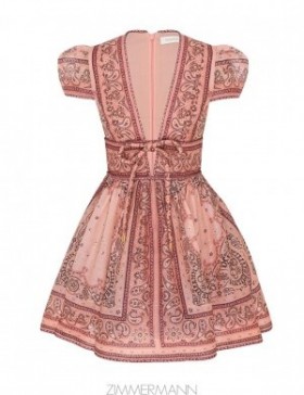 Pink Bandana Zimmermann Matchmaker Structured Mini Dresses