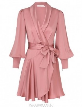 Rose Zimmermann Silk Wrap Mini Dress Dresses