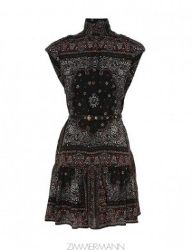Black Bandana Zimmermann Utility Mini Dress Dresses