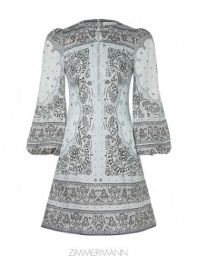 Blue Bandana Zimmermann Matchmaker Keyhole Mini Dress Dresses