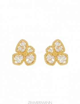 Gold/Pearl Zimmermann Bloom Large Studs Earrings