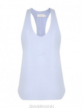 Lilac Blue Zimmermann Natura Leather Tank Tops